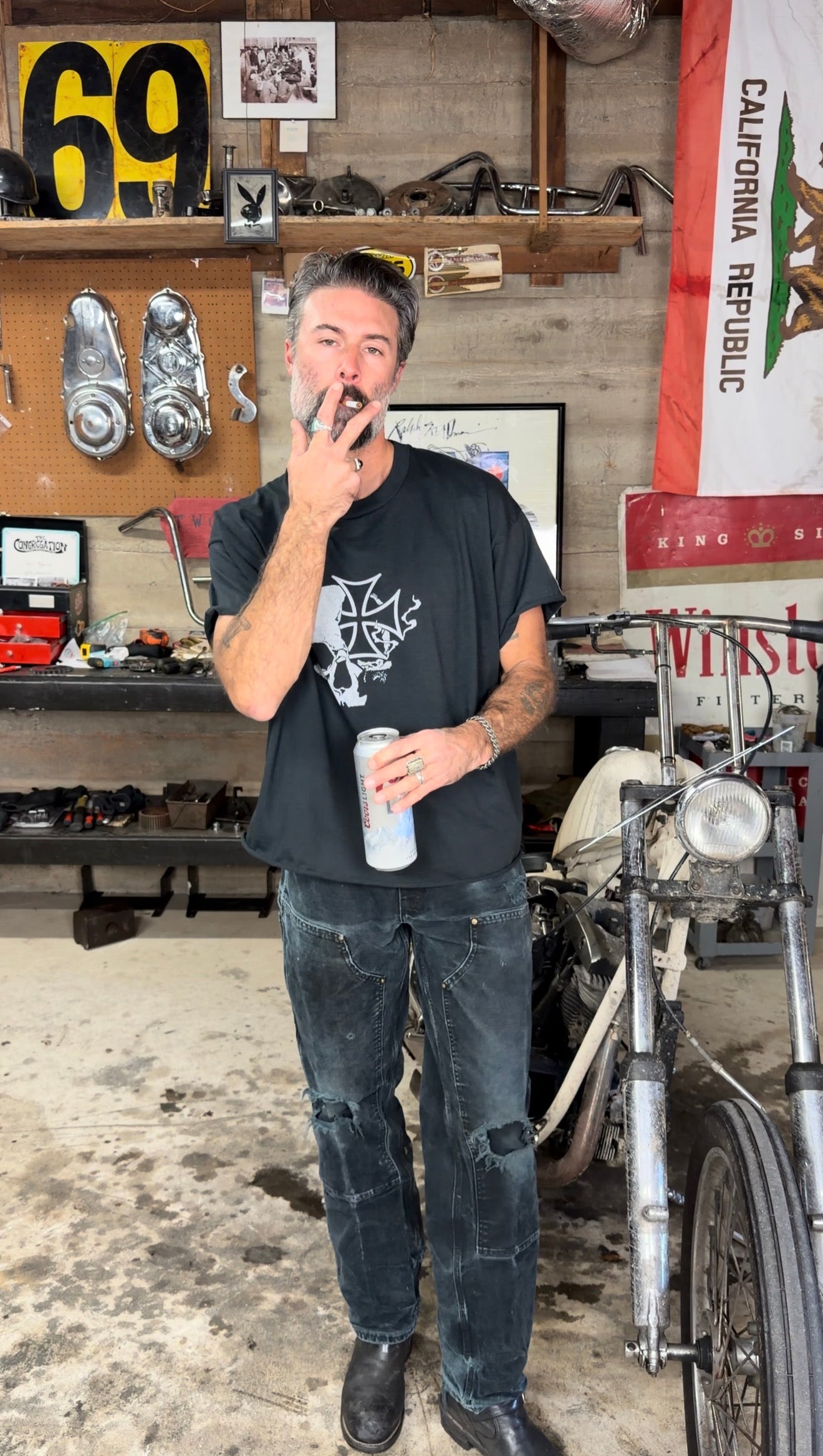 STORMRIDERS VINTAGRE SKULL & CROSS TEE 12