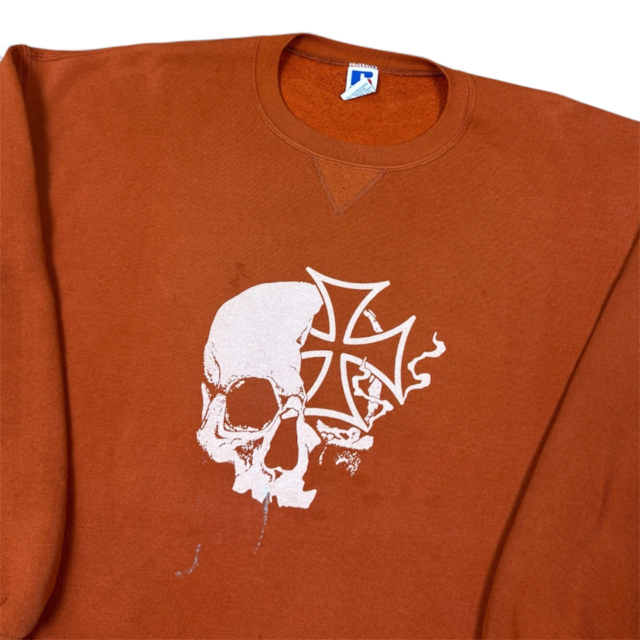 STORMRIDERS VINTAGE SKULL & CROSS CROPPED SWEATER