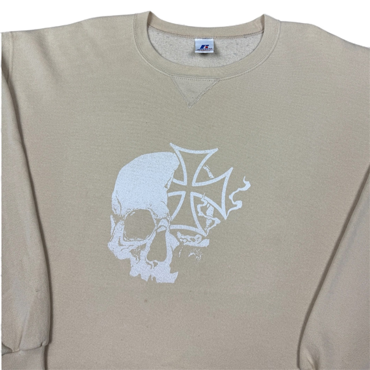 STORMRIDERS VINTAGE SKULL & CROSS CROPPED SWEATER