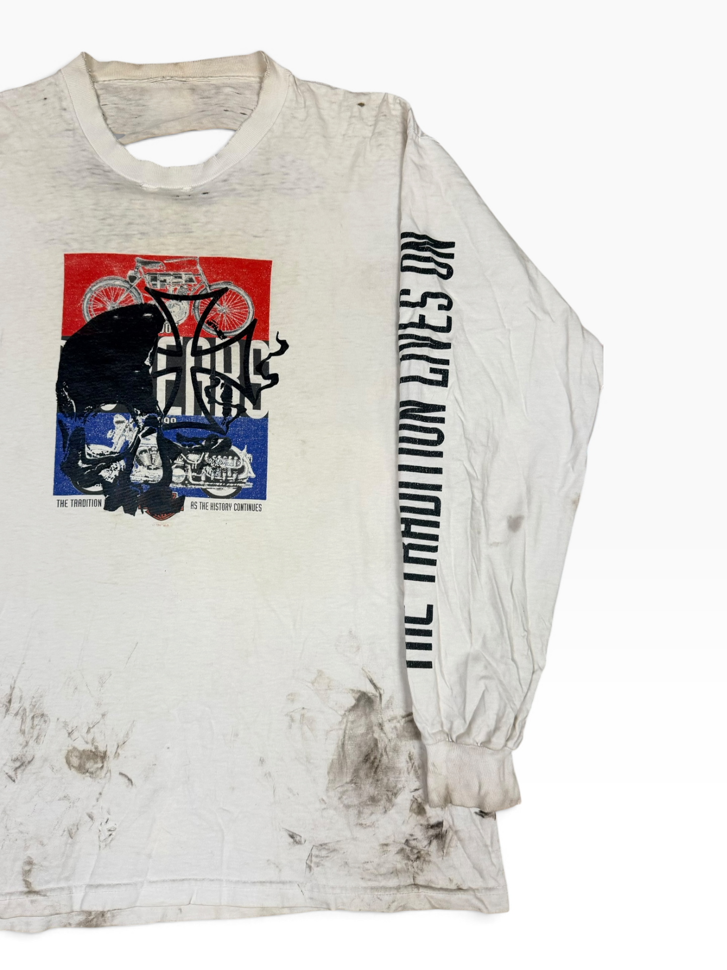 VINTAGE DESTROYED HARLEY LS TEE