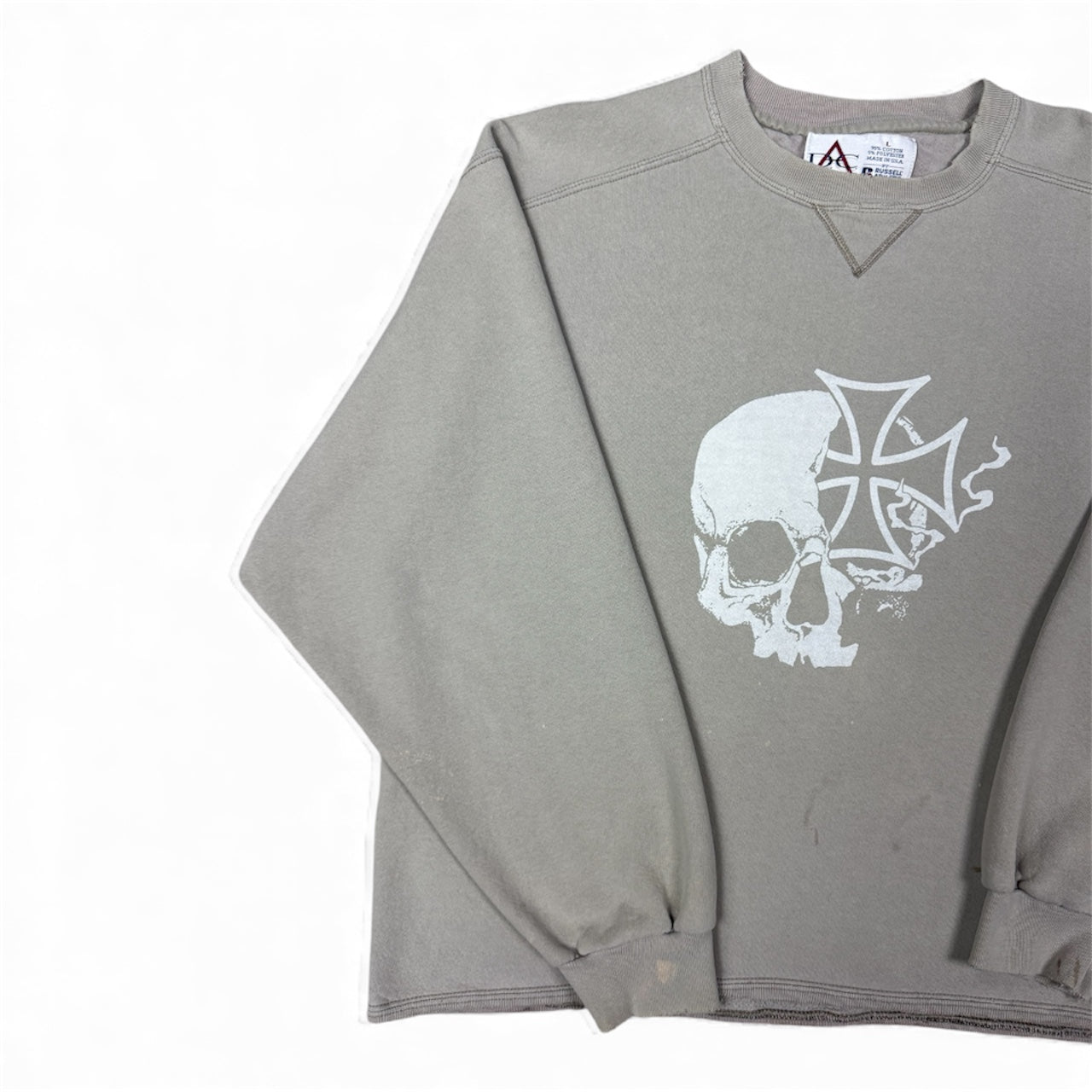 STORMRIDERS VINTAGE SKULL & CROSS CROPPED SWEATER