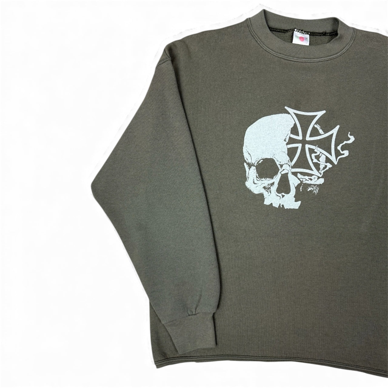 STORMRIDERS VINTAGE SKULL & CROSS CROPPED HOODIE