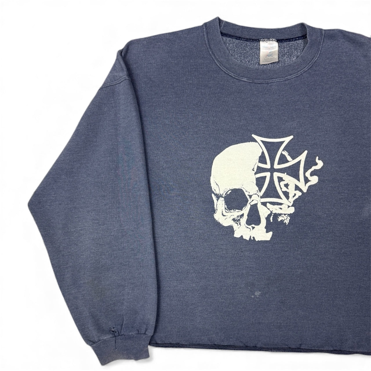 STORMRIDERS VINTAGE SKULL & CROSS CROPPED SWEATER