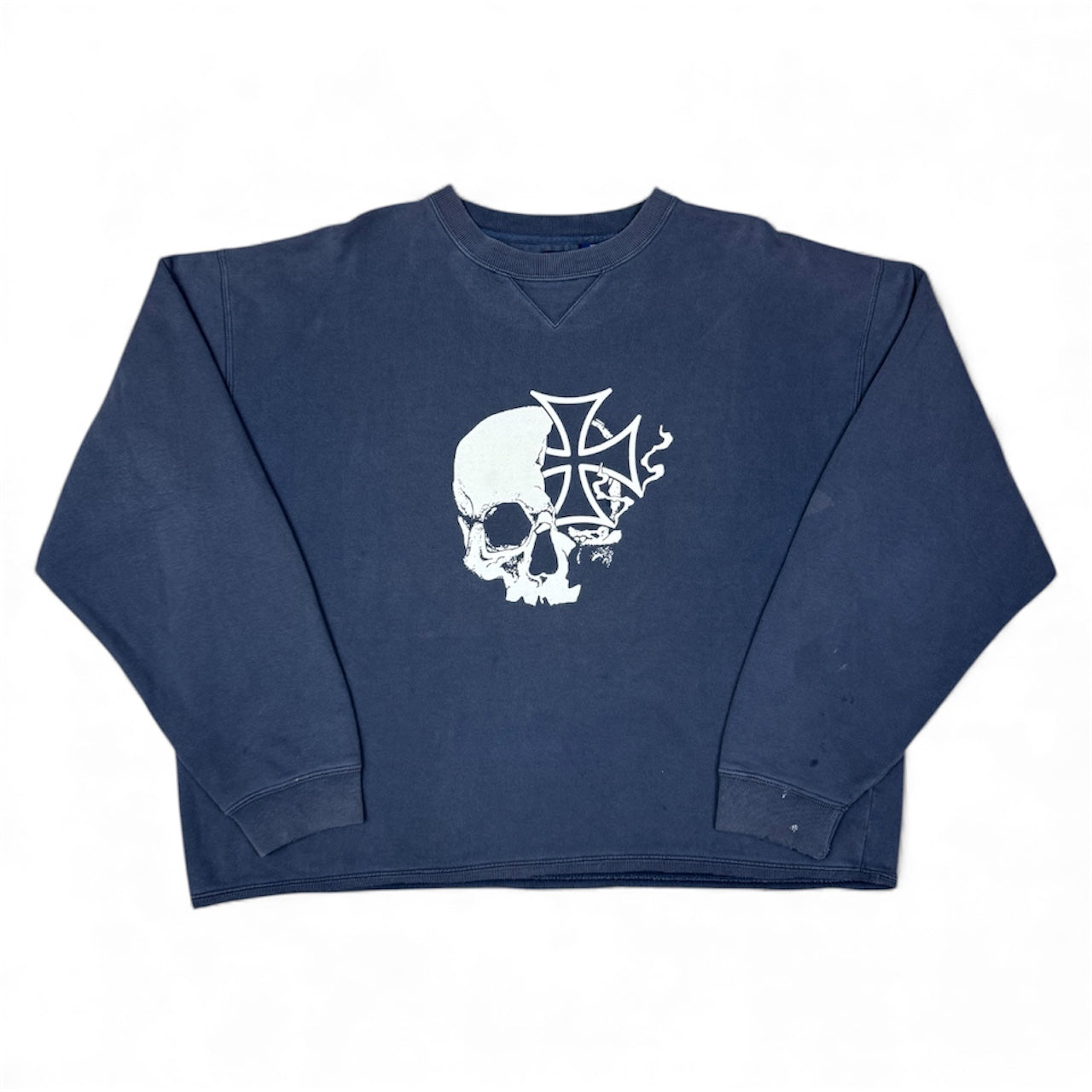 STORMRIDERS VINTAGE SKULL & CROSS CROPPED HOODIE