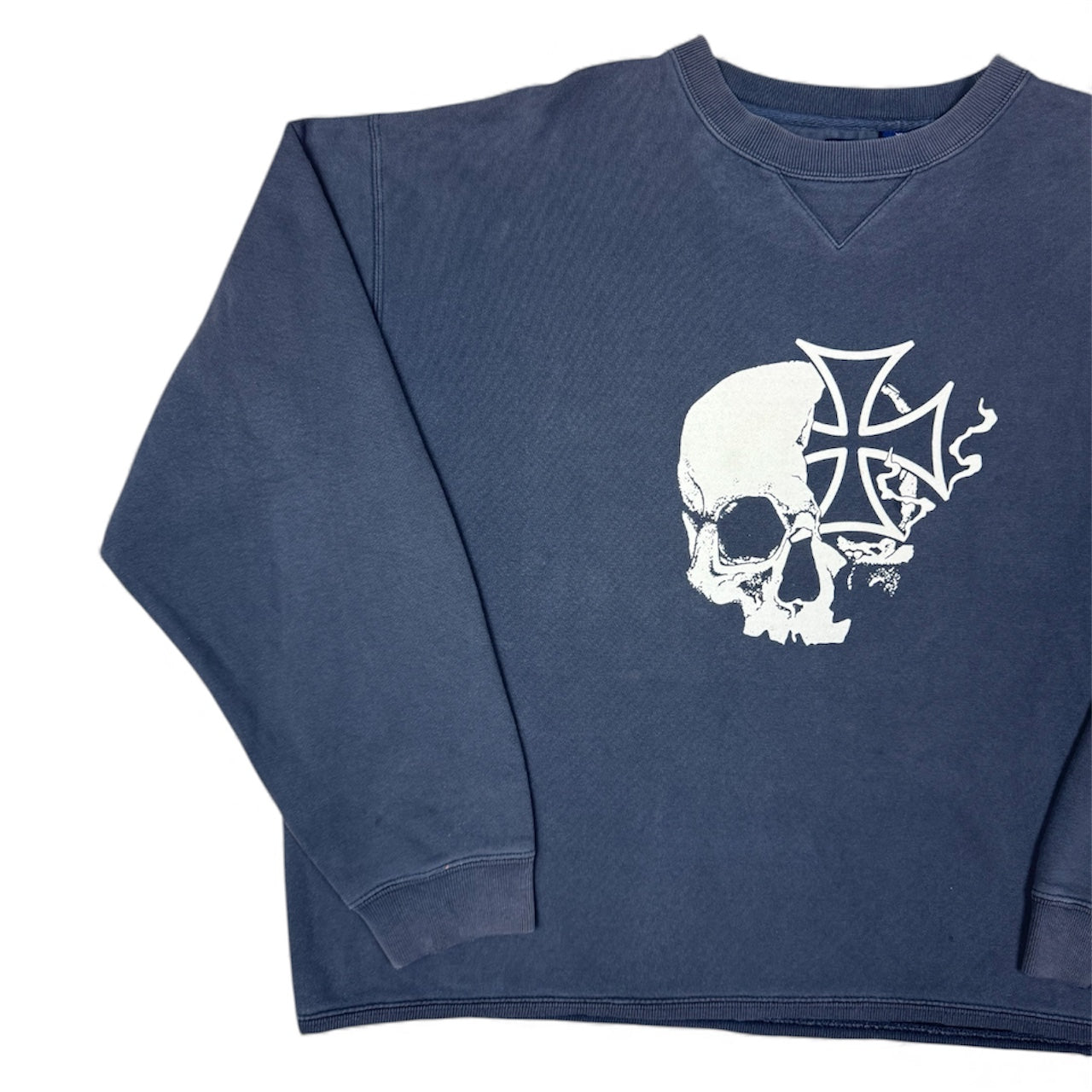 STORMRIDERS VINTAGE SKULL & CROSS CROPPED HOODIE