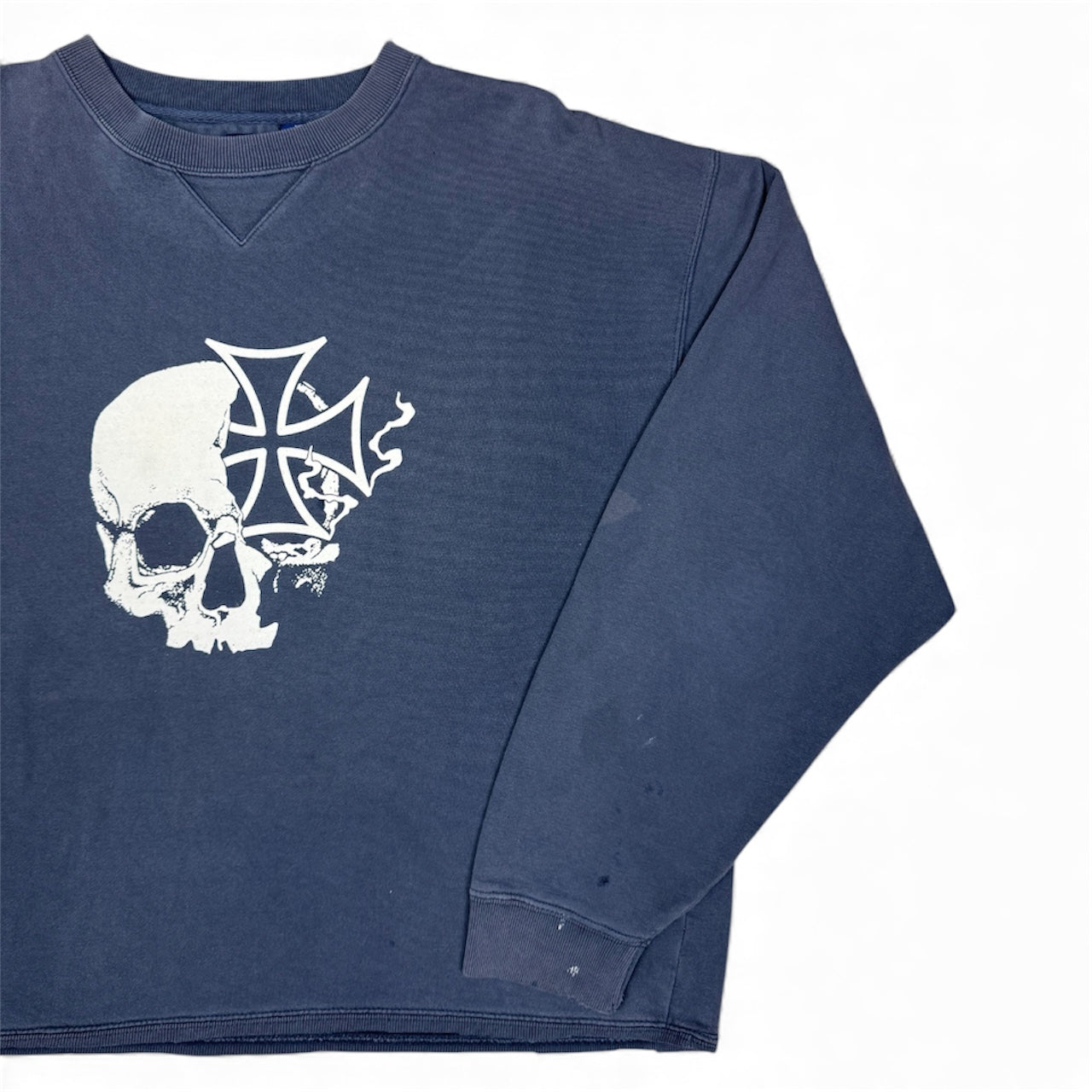 STORMRIDERS VINTAGE SKULL & CROSS CROPPED HOODIE