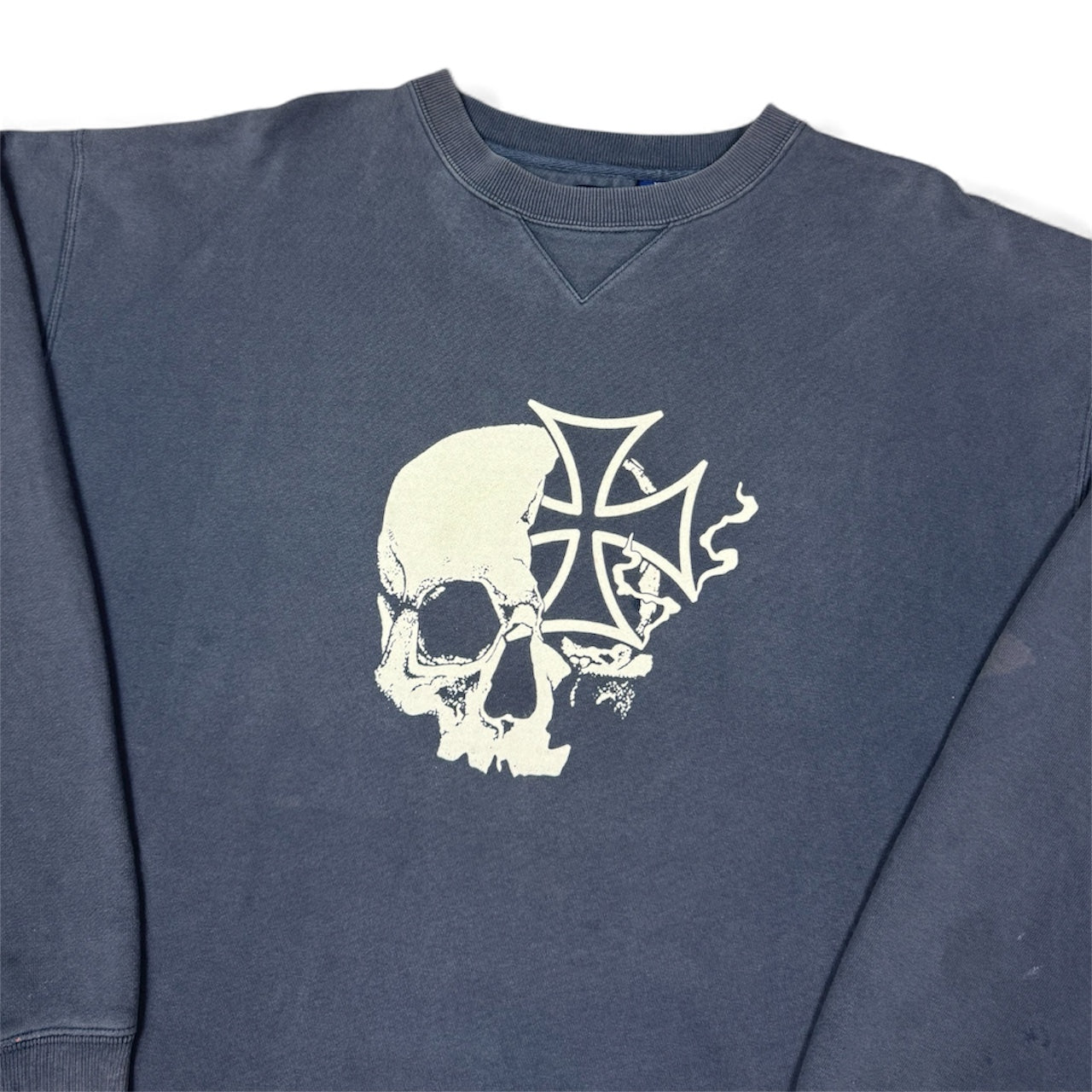 STORMRIDERS VINTAGE SKULL & CROSS CROPPED HOODIE