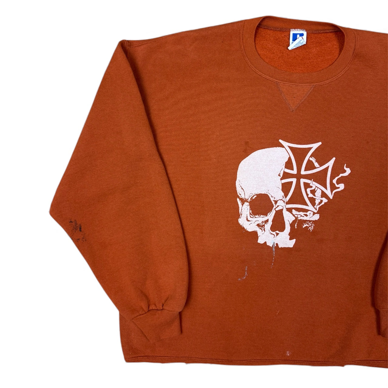 STORMRIDERS VINTAGE SKULL & CROSS CROPPED SWEATER
