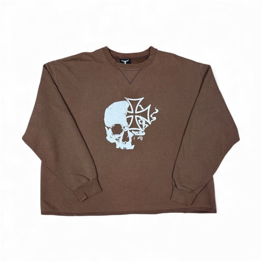 STORMRIDERS VINTAGE SKULL & CROSS CROPPED SWEATER