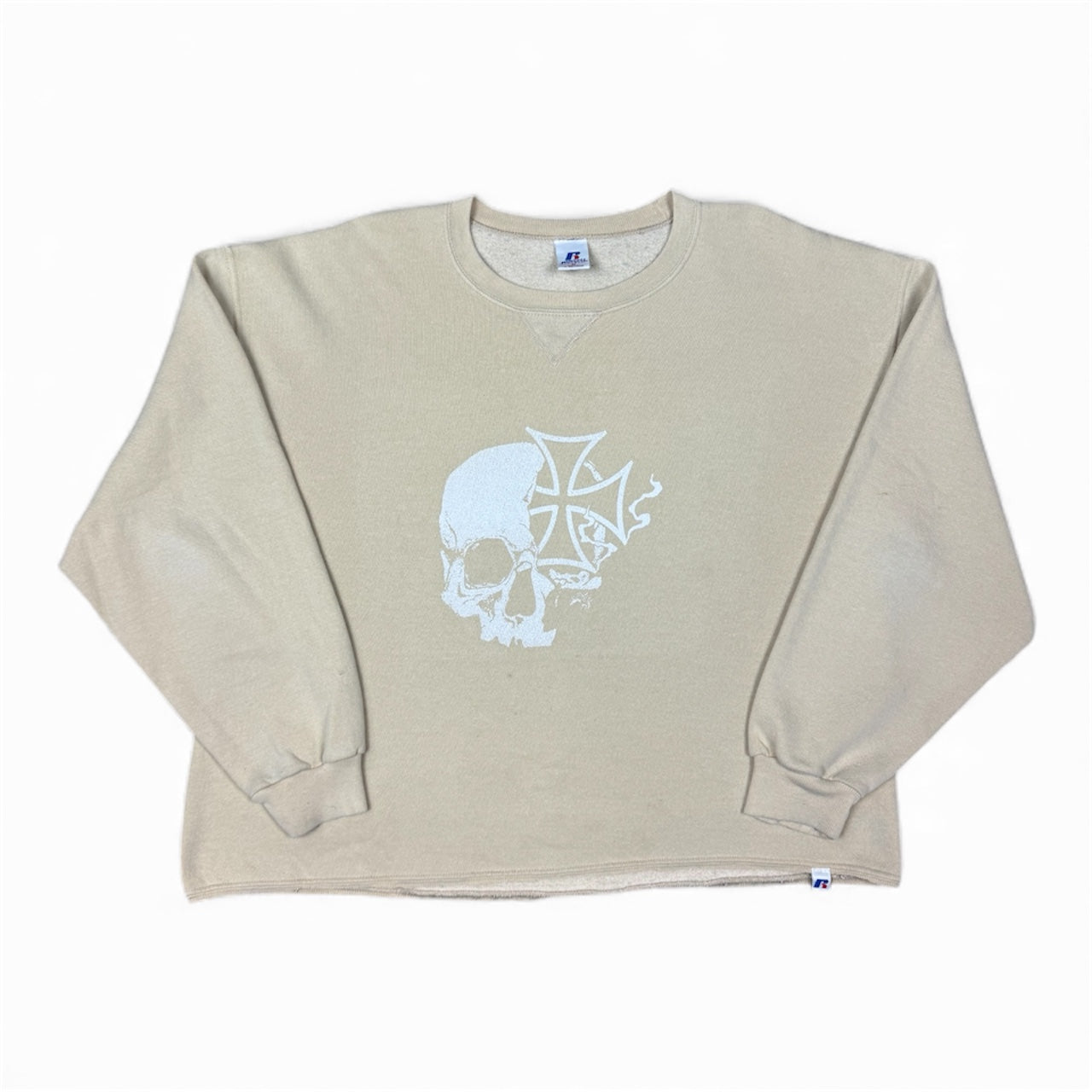 STORMRIDERS VINTAGE SKULL & CROSS CROPPED SWEATER