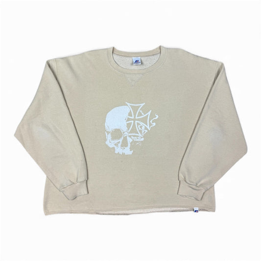 STORMRIDERS VINTAGE SKULL & CROSS CROPPED SWEATER