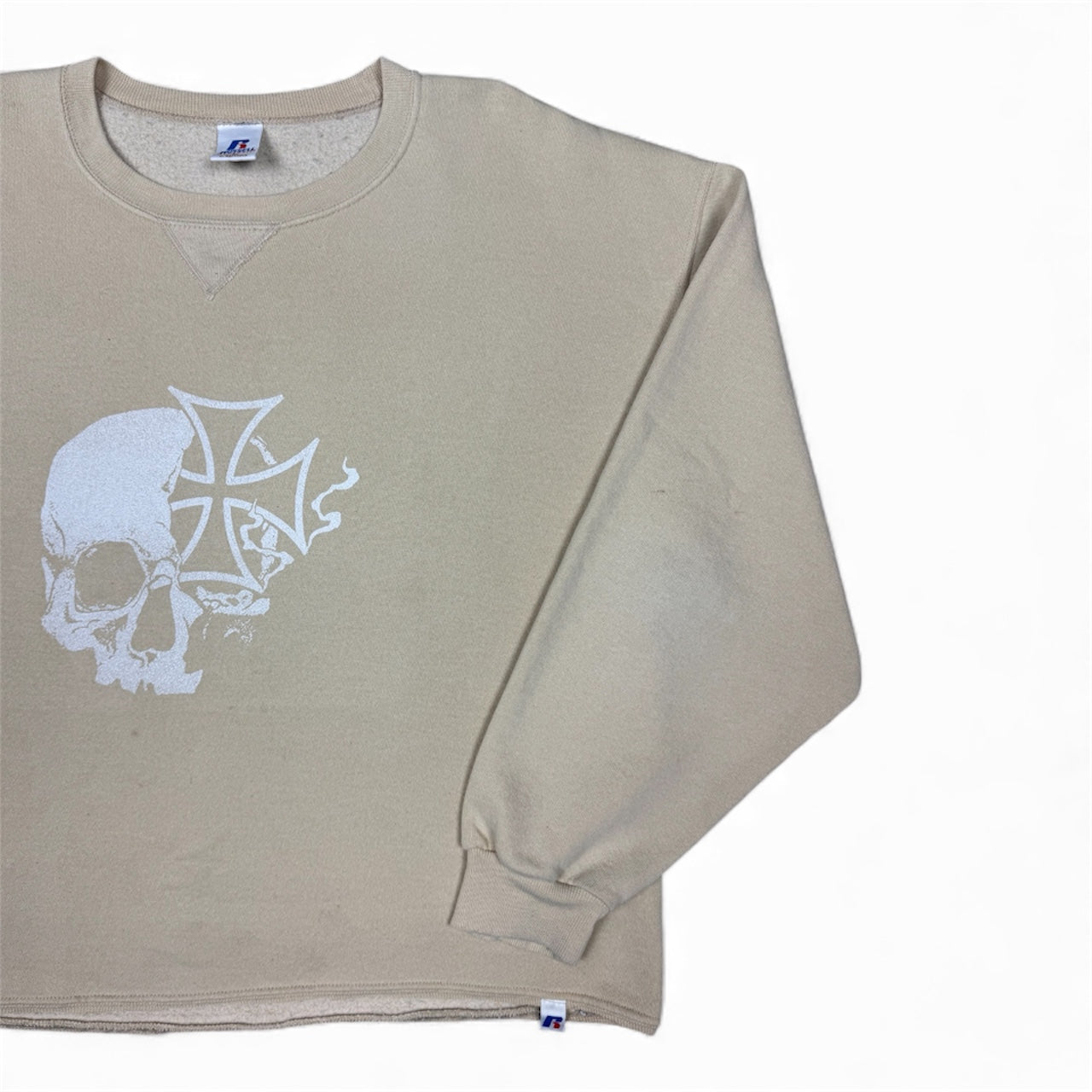 STORMRIDERS VINTAGE SKULL & CROSS CROPPED SWEATER