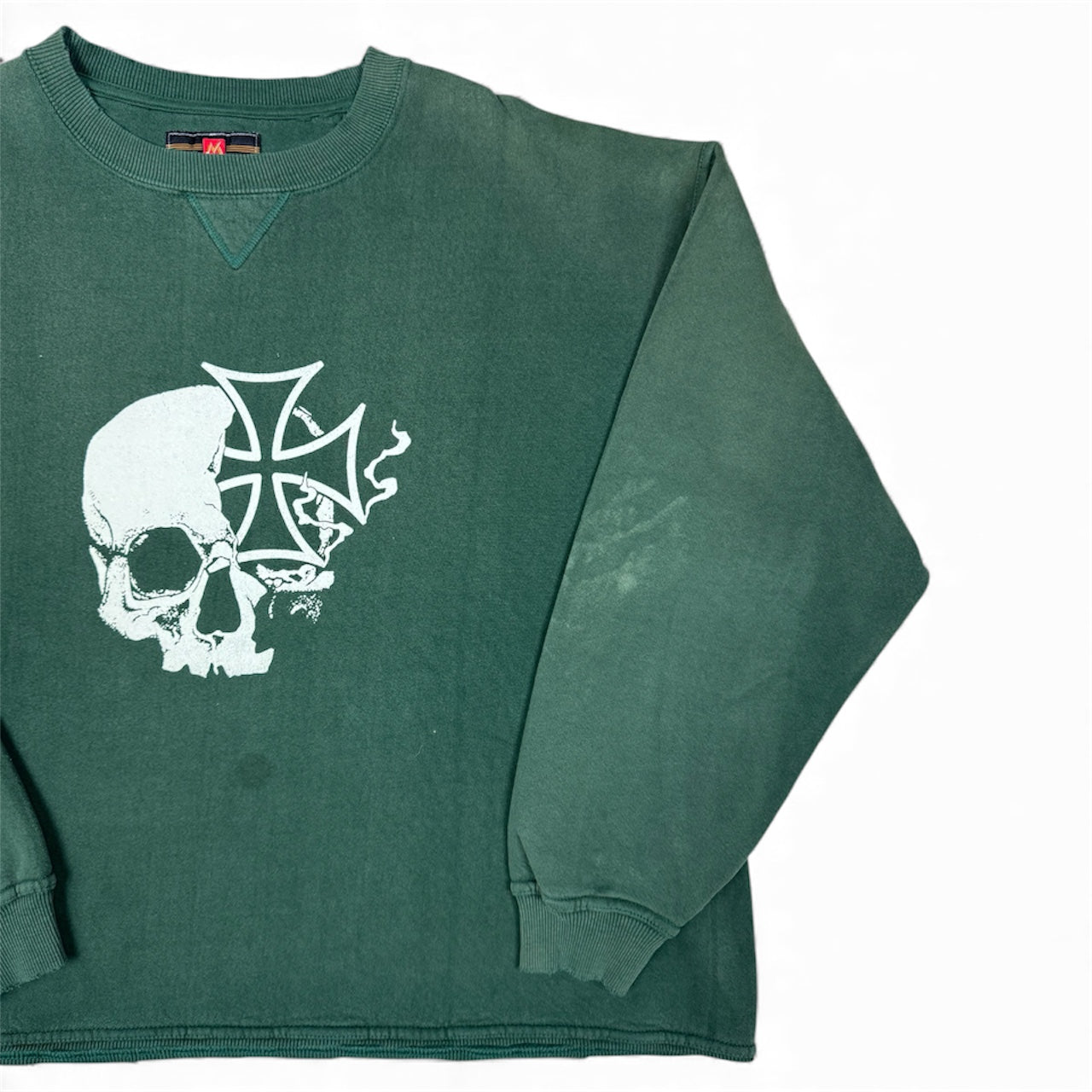 STORMRIDERS VINTAGE SKULL & CROSS CROPPED SWEATER