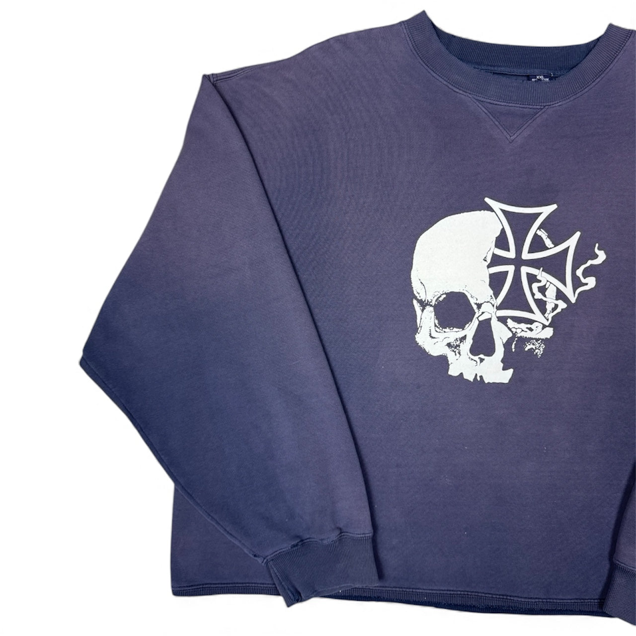 STORMRIDERS VINTAGE SKULL & CROSS CROPPED SWEATER