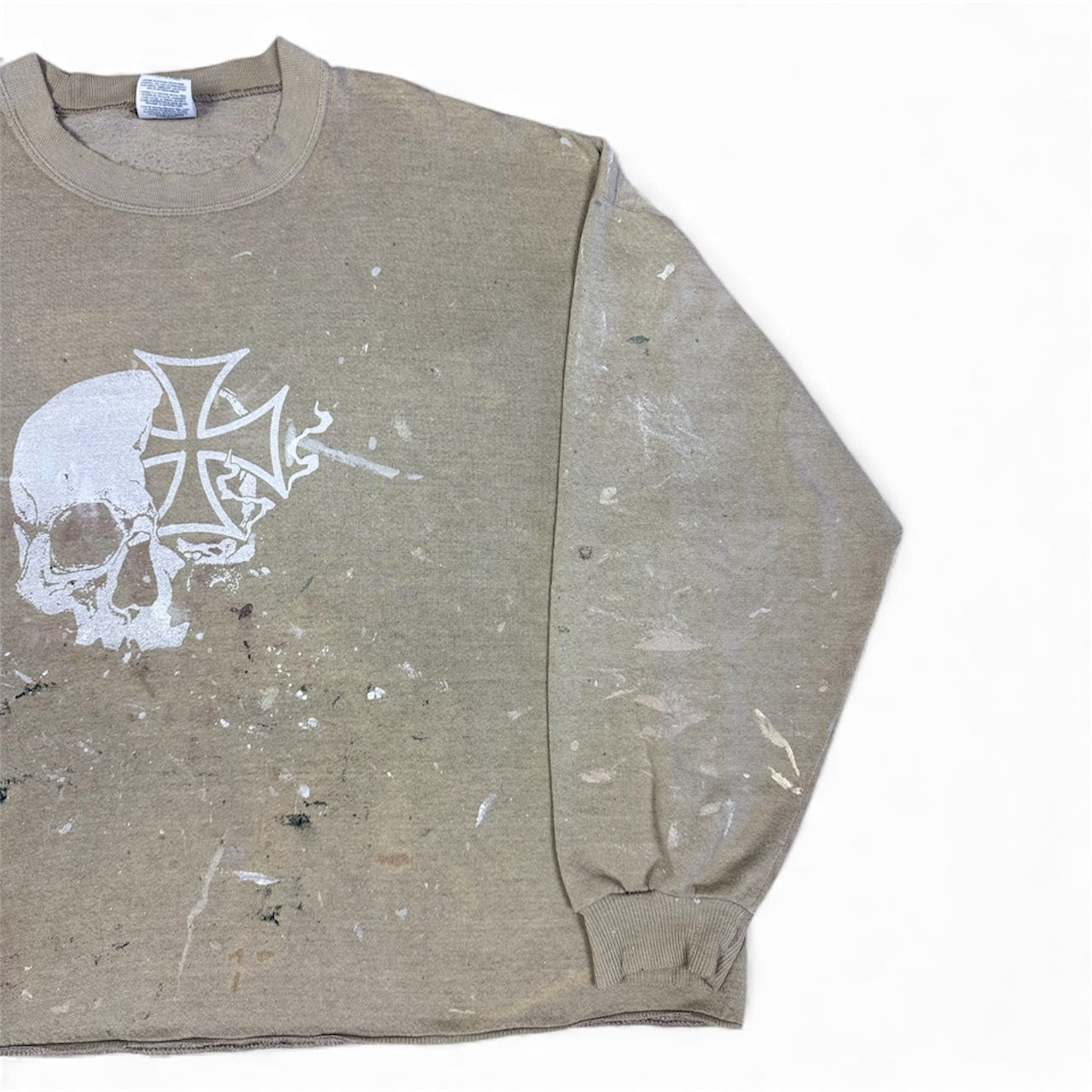 STORMRIDERS VINTAGE SKULL & CROSS CROPPED SWEATER