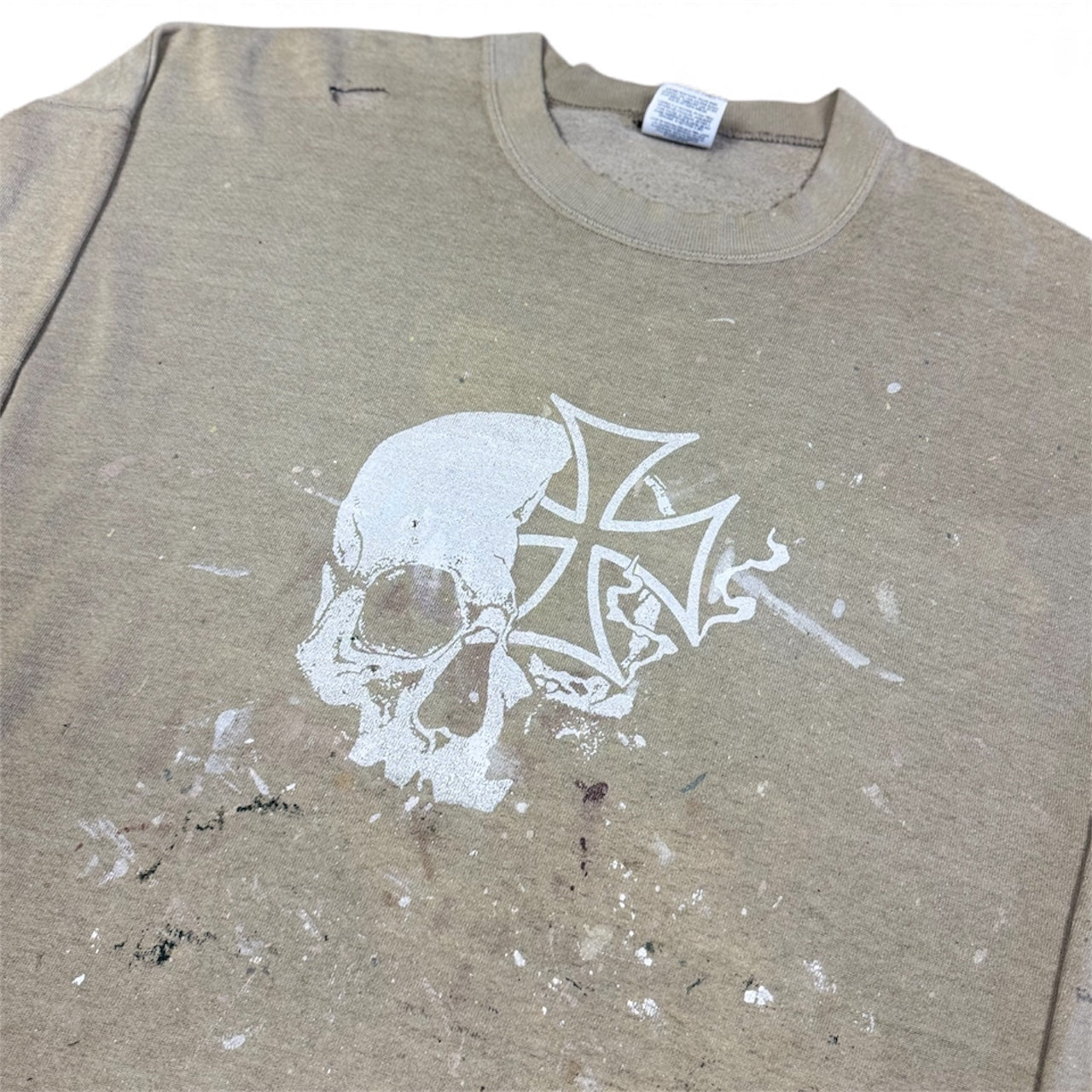 STORMRIDERS VINTAGE SKULL & CROSS CROPPED SWEATER